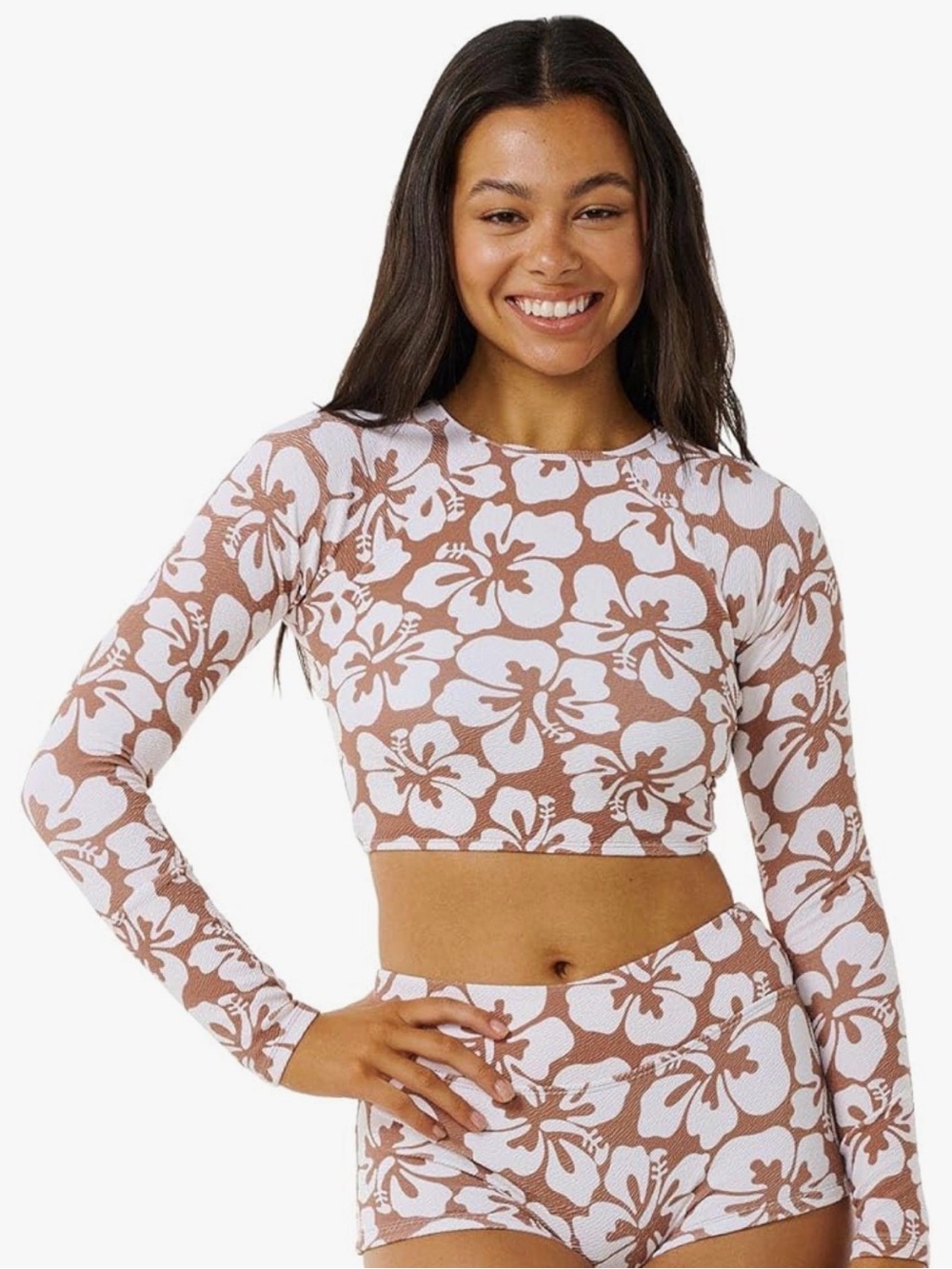 Rip Curl Hibiscus Heat Rashguard Swimwear - Top only